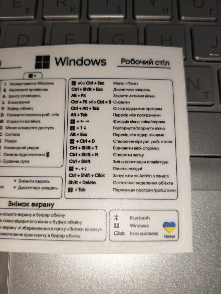 Hot keys for windows