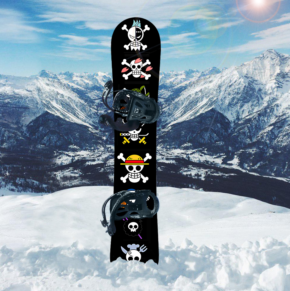 Наклейка на сноуборд One Piece skull characters