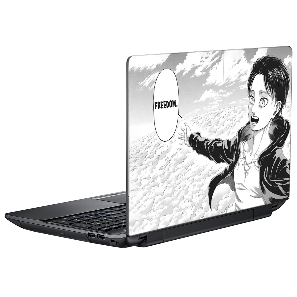 Наклейка Атака титанів на ноутбук Attack on Titan з написом Freedom