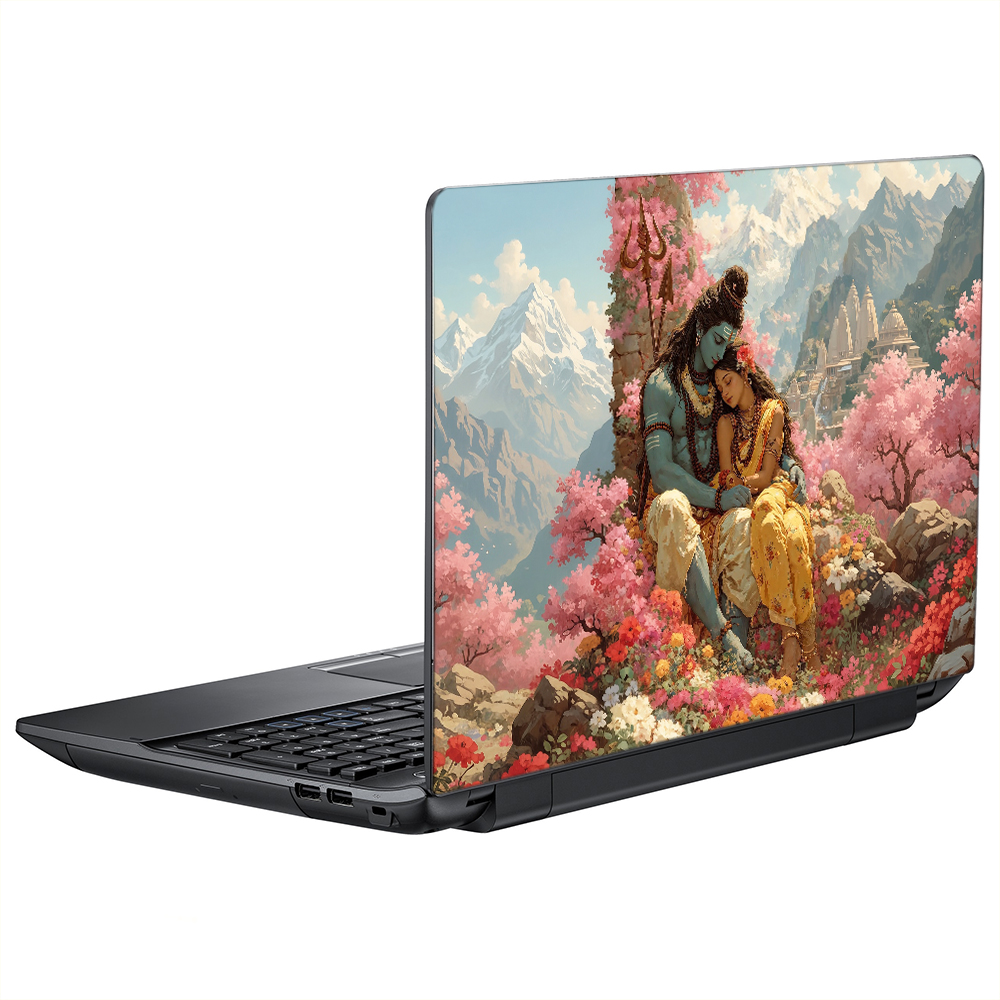 наклейка на ноутбук Шива і Парваті для йоги і медитації
